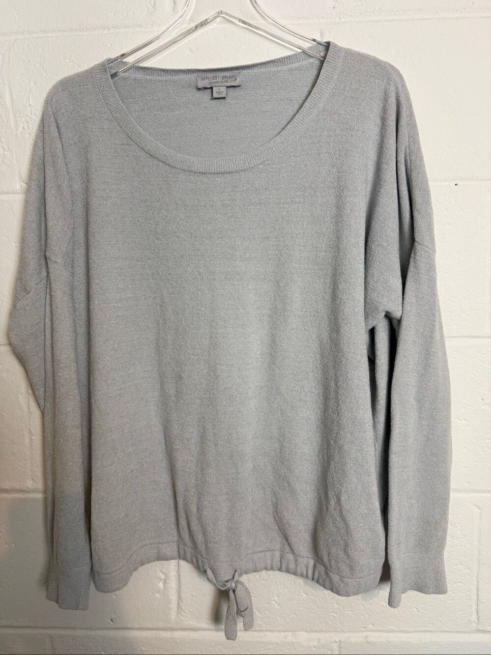 Barefoot Dreams Women's CozyChic Ultra Lite Slouchy Pullover Sweater L Gray